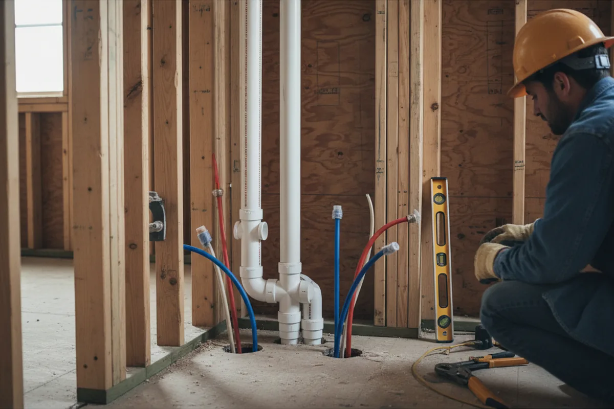 Drain and supply rough-in during Garbage Disposal Repair in Fishers Island